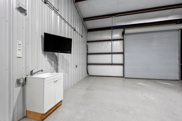 garage with sink