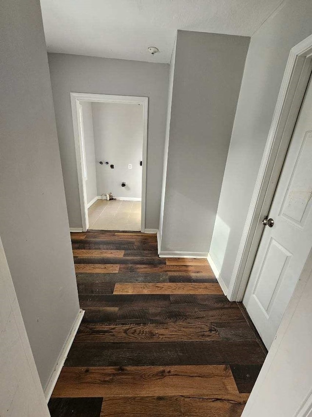 interior space featuring dark wood-type flooring