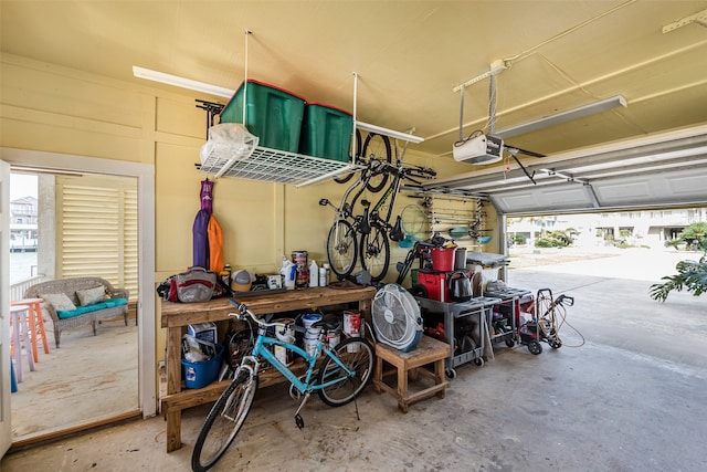 garage featuring a garage door opener