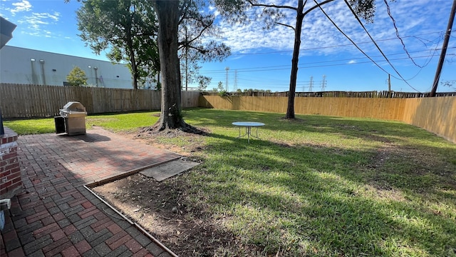 view of yard with a patio area