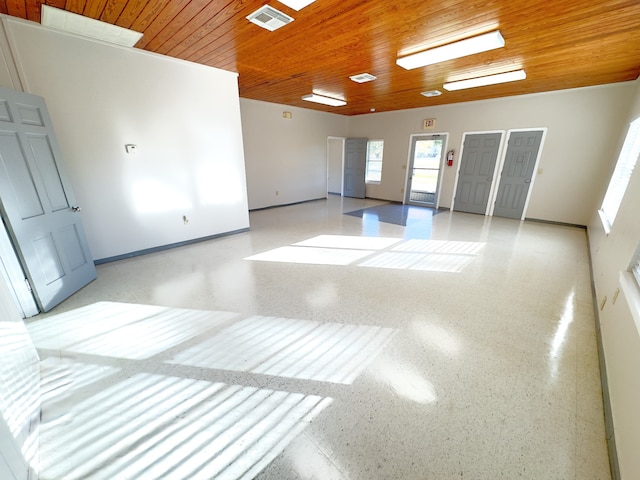 spare room featuring wooden ceiling