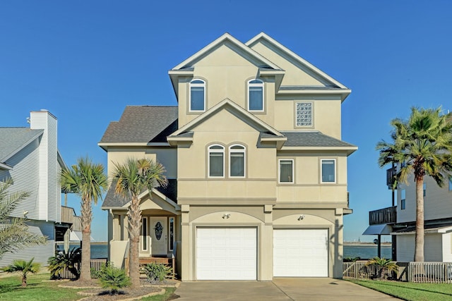 view of front of home with a garage