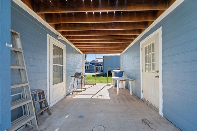 view of patio with area for grilling