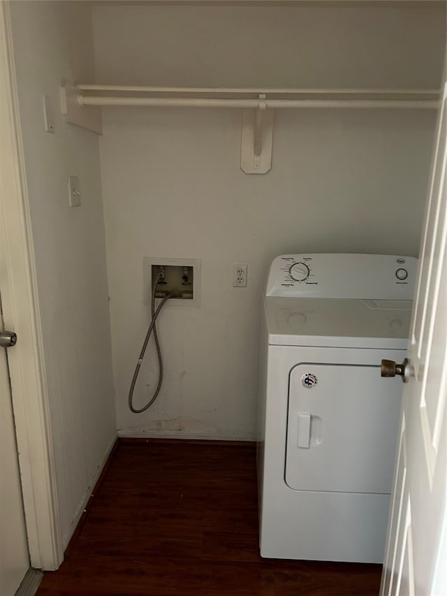 laundry area featuring washer / clothes dryer and hardwood / wood-style flooring