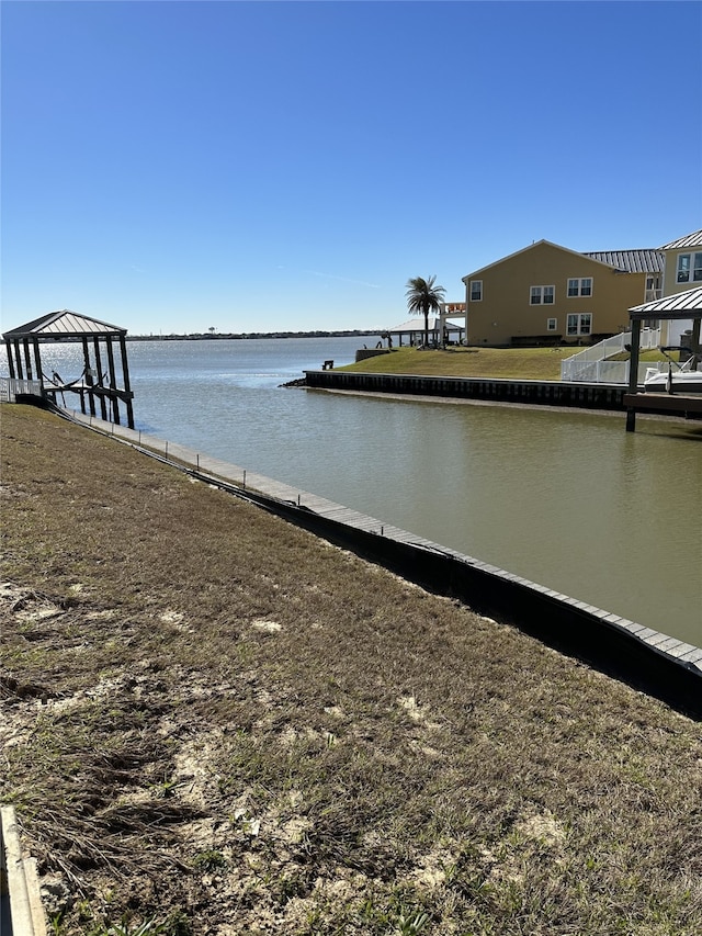 exterior space with a boat dock