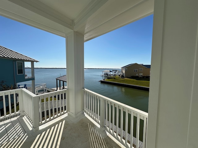 balcony with a water view