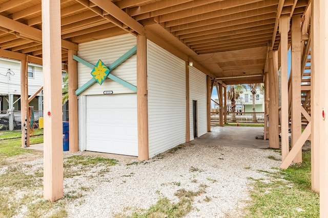 view of garage