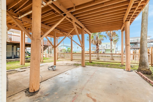 view of patio / terrace featuring fence