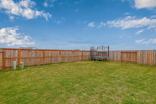 view of yard with a trampoline