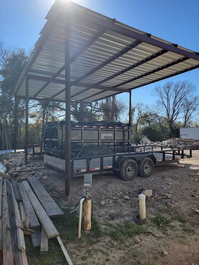 exterior space featuring a carport