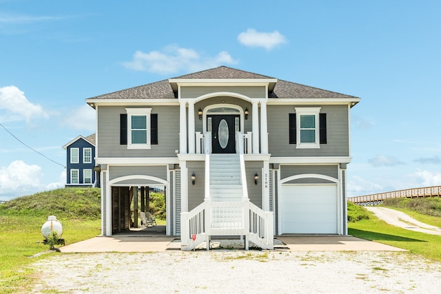 view of front facade with a garage