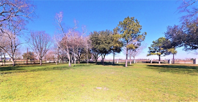 view of yard with a rural view