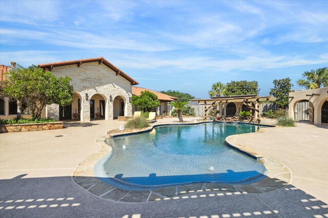 view of pool featuring a patio area