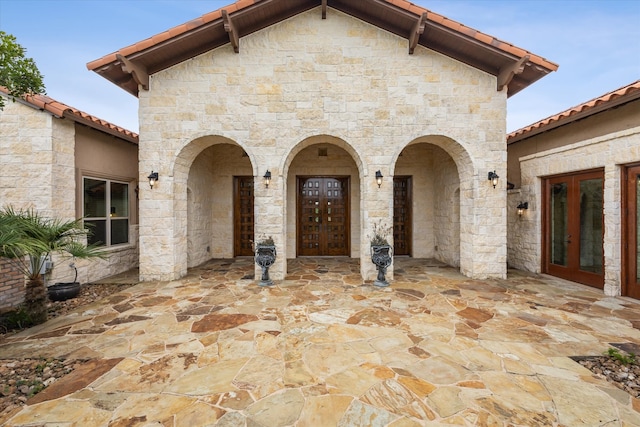 exterior space with french doors