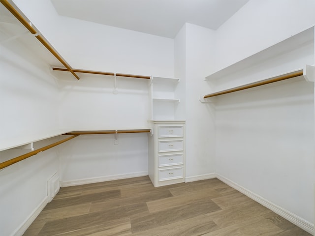 walk in closet featuring hardwood / wood-style flooring