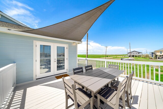 deck featuring french doors