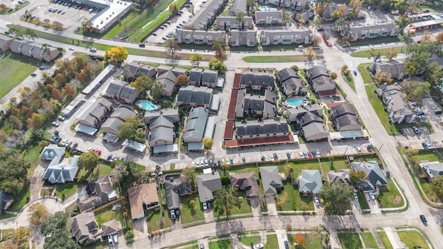 drone / aerial view with a residential view