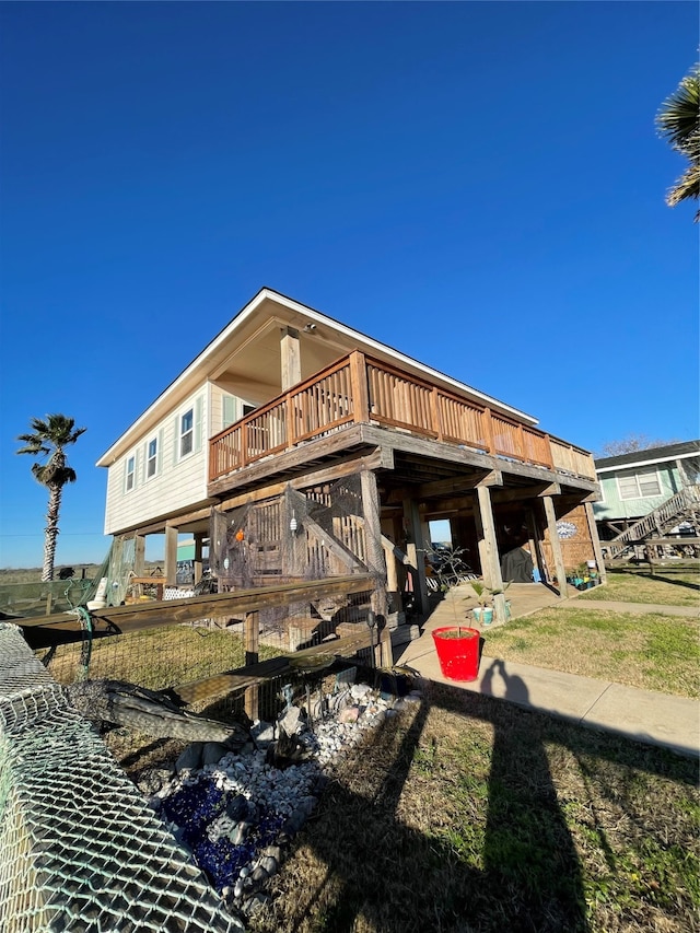 exterior space featuring a wooden deck