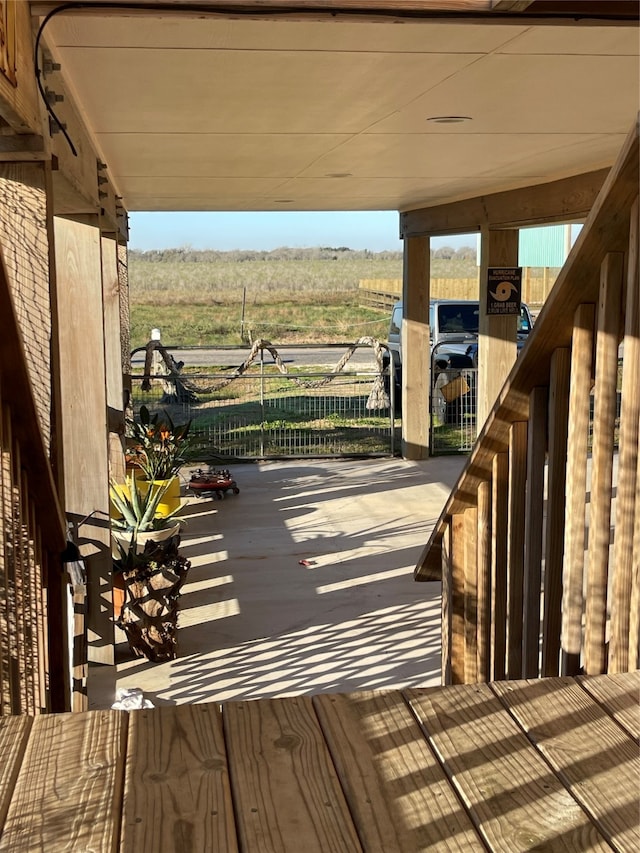 deck with a rural view