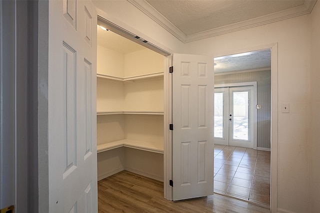 pantry featuring french doors