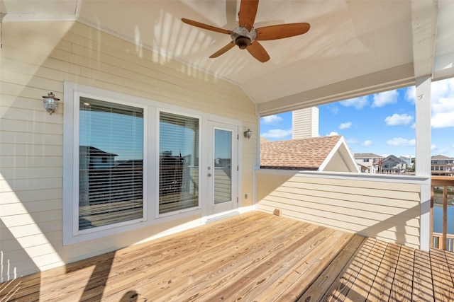 deck with ceiling fan