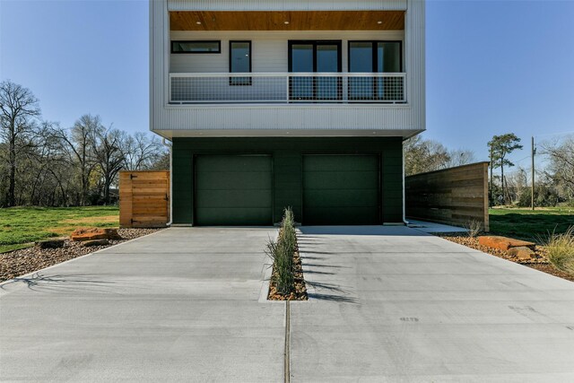 contemporary house featuring a garage