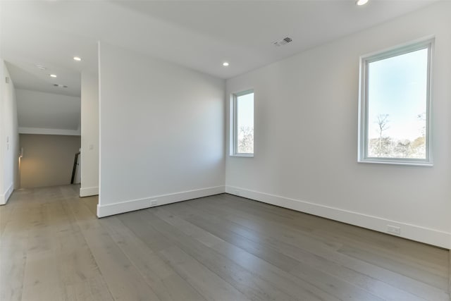 empty room featuring light wood-type flooring