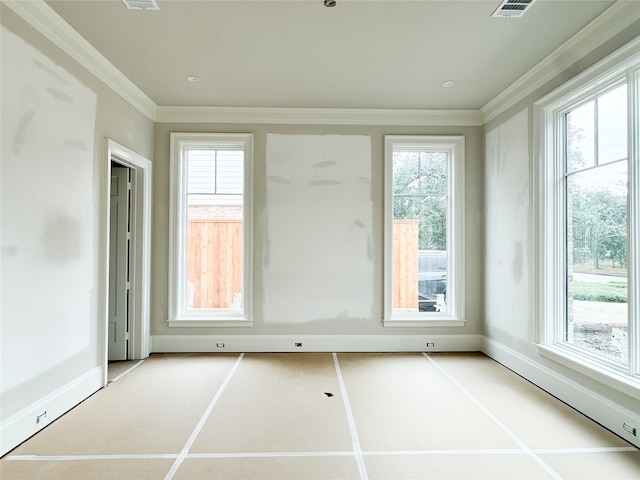 unfurnished sunroom featuring a wealth of natural light