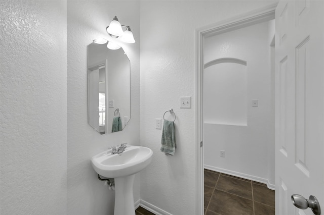 bathroom featuring tile floors