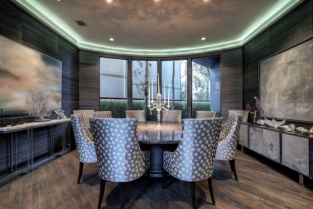 dining room featuring dark wood-type flooring