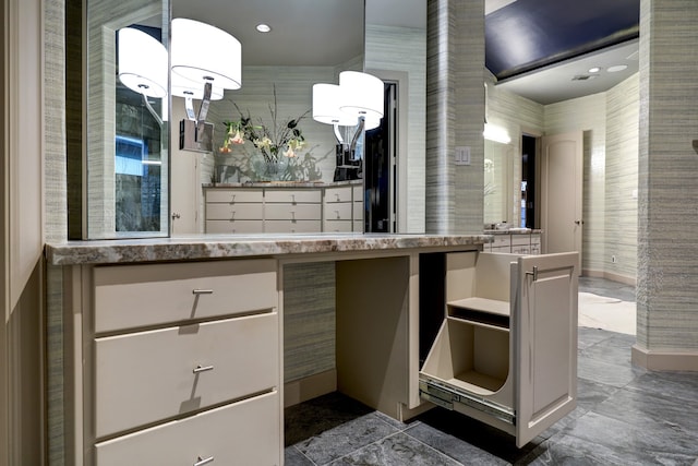 bathroom featuring tile flooring