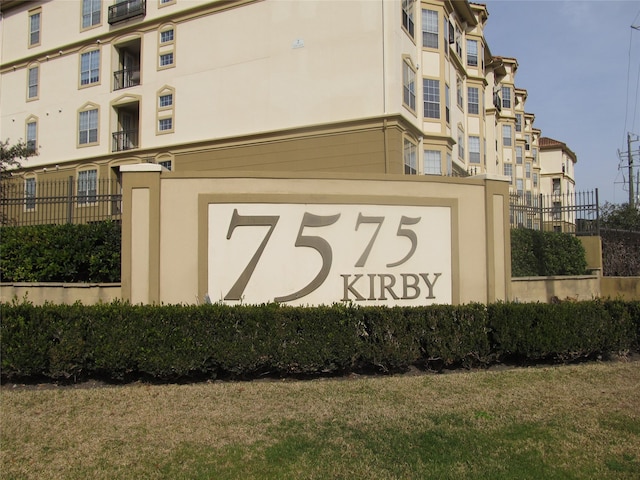 view of community sign