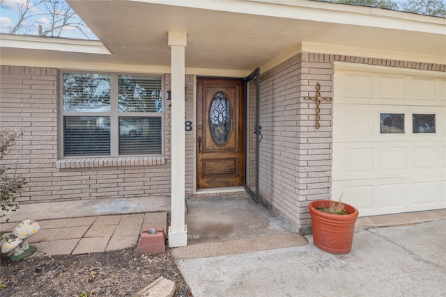 entrance to property with a garage