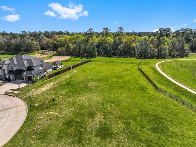 bird's eye view with a rural view