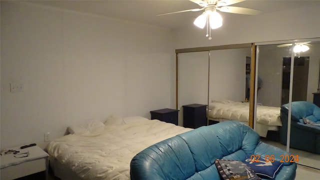 bedroom with ceiling fan