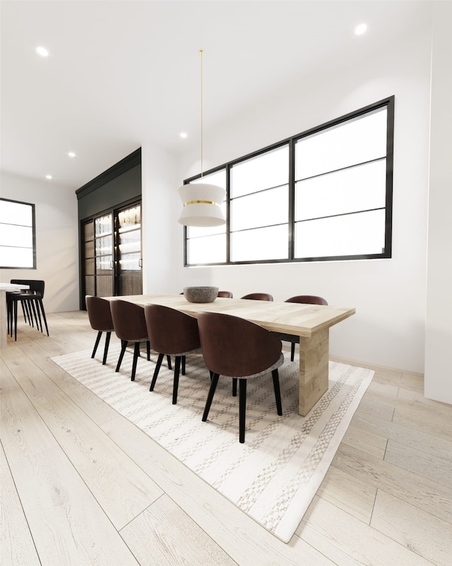 dining area featuring light hardwood / wood-style floors