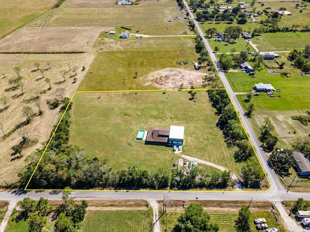 bird's eye view with a rural view