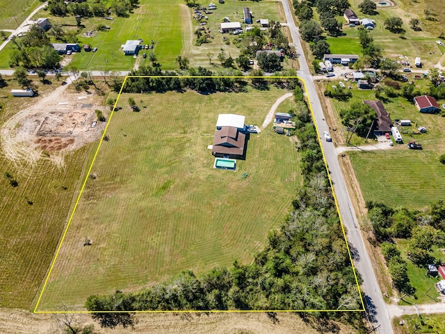 bird's eye view featuring a rural view