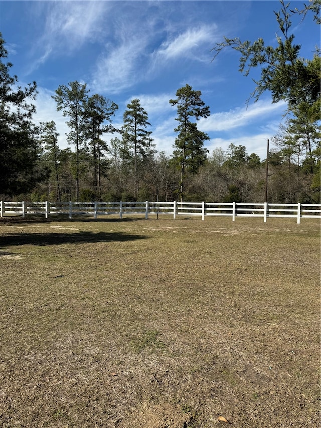 view of yard featuring a rural view