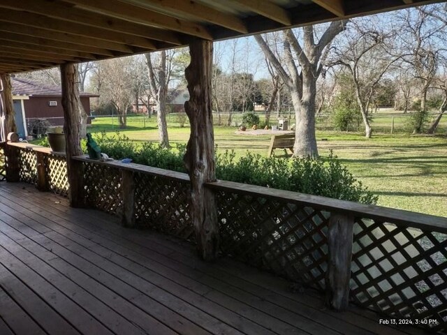 deck with a lawn