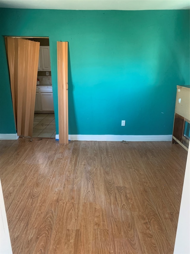 empty room featuring light wood-type flooring