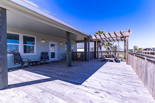 deck with a pergola