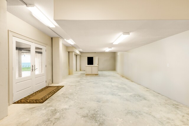 basement with french doors