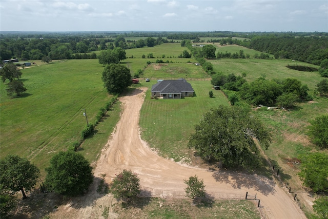 drone / aerial view featuring a rural view