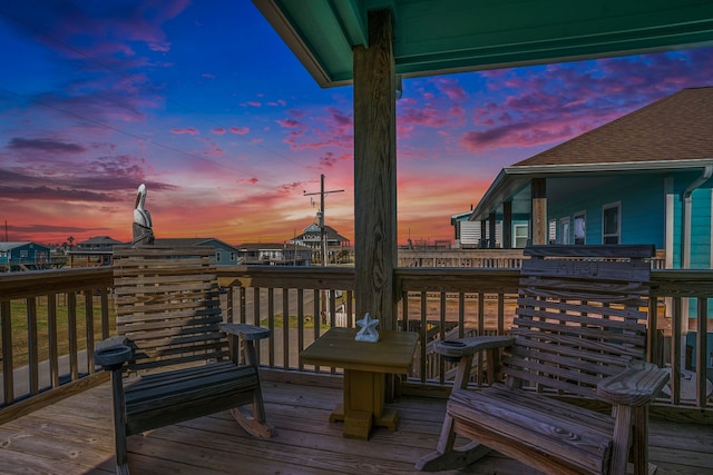 view of deck at dusk