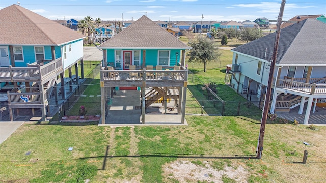 exterior space with a yard and a deck