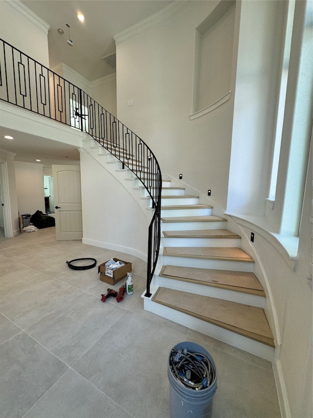 stairway with ornamental molding