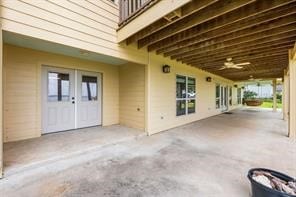 view of terrace featuring french doors