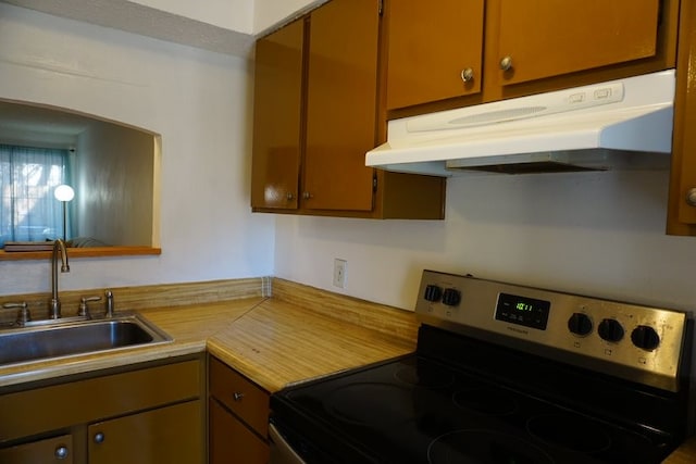 kitchen featuring range and sink