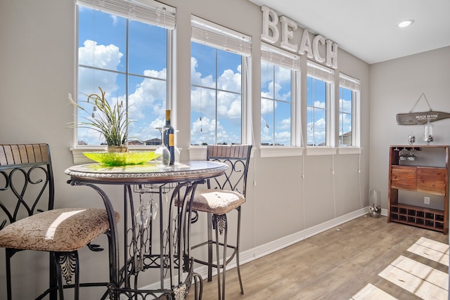 dining room featuring light hardwood / wood-style floors